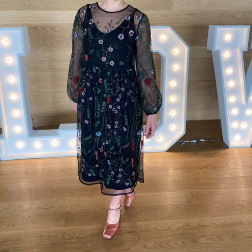 Floral mesh dress